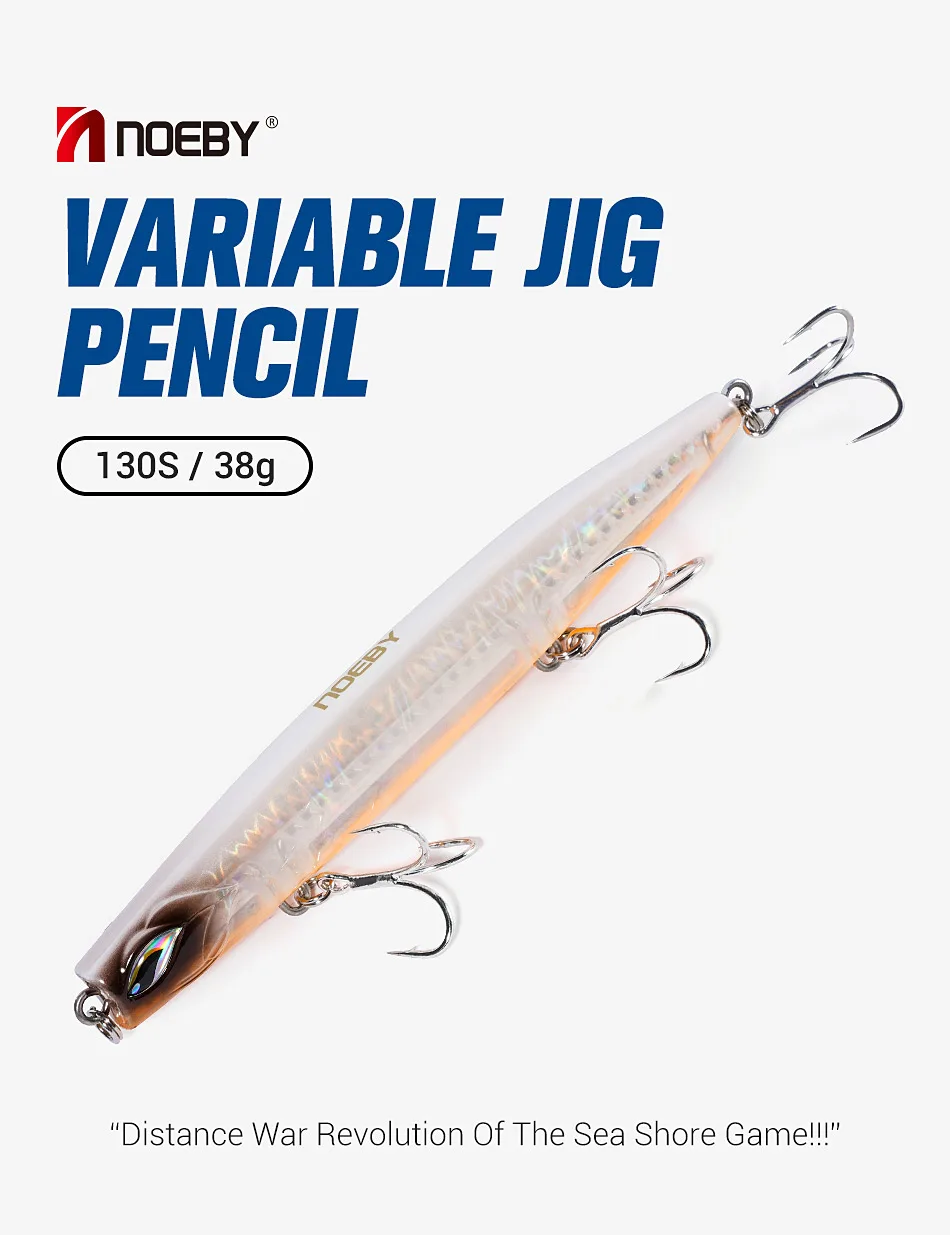 NOEBY Sinkender Pencil-Köder Variabler Jig-Köder für Uferangeln 130mm 38g Künstlicher Harter Köder Stickbait für Thunfisch Meeresfischerei-Köder – Detail 1