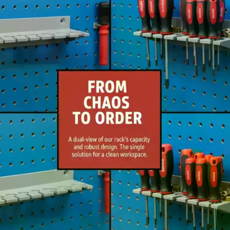 Tool Rack T-Handle Hanger With Classification Slots Screwdriver Hex Wrench Holder for Workbench Small Parts Organizer