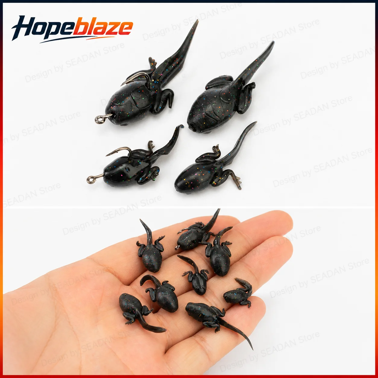 

Hopeblaze Realistic Tadpole Soft Lure Micro Fishing Bait High Elastic PVC Bait for Bass Trout Bluegill Perch Freshwater Pike