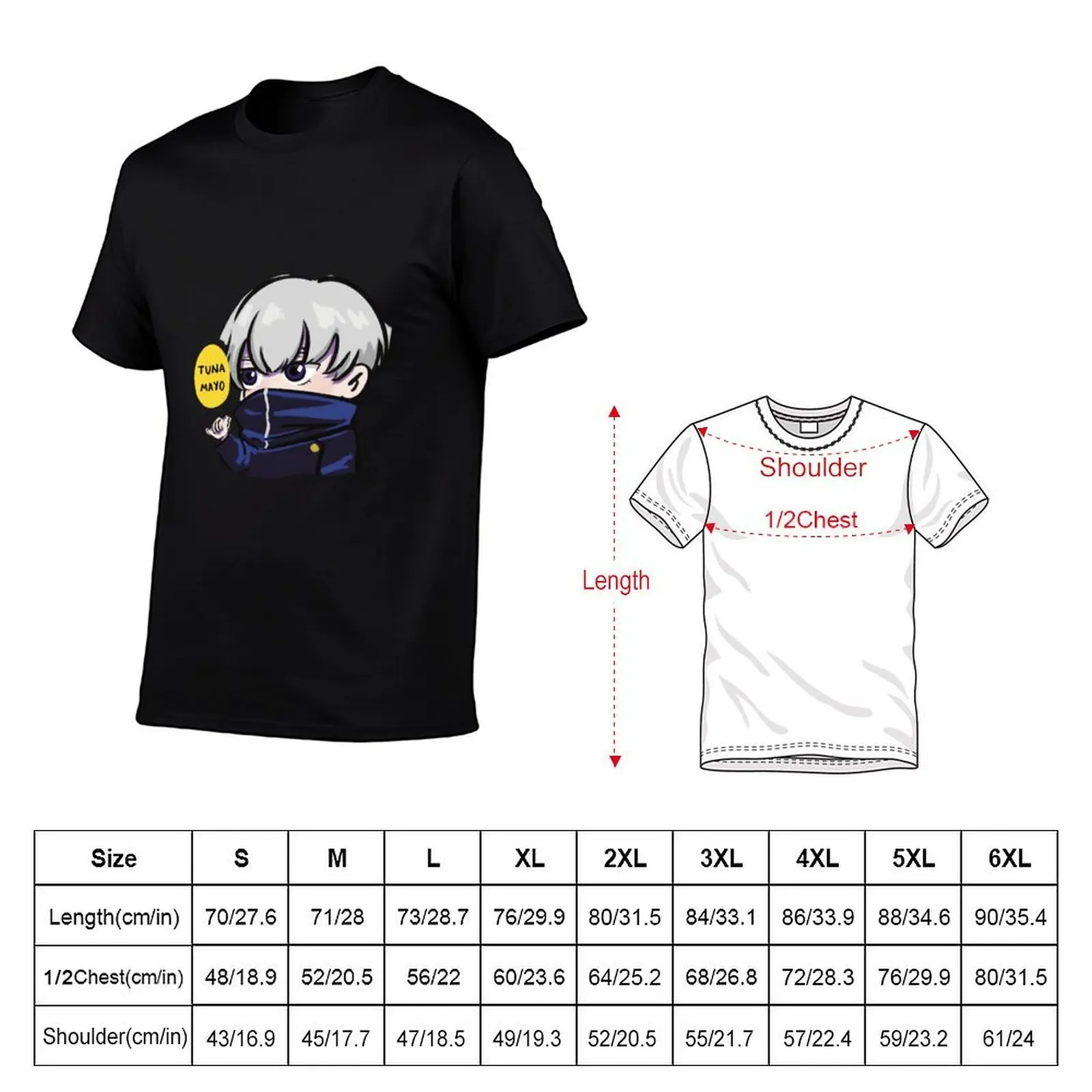 JJK Tuna Mayo T-Shirt, Summer Casual Cotton Tee, Oversized Streetwear Tops, Vintage Graphic Print, Loose Fit Short Sleeve