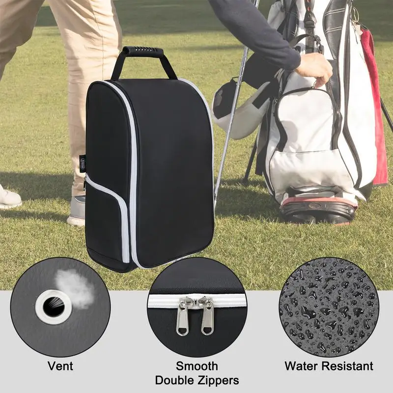 Soccer Shoe Bag Sneaker Bag For Golf Accessories PU Leather Sports Shoe Organizer Shoe Case Tote Bags For Golf Baseball Soccer