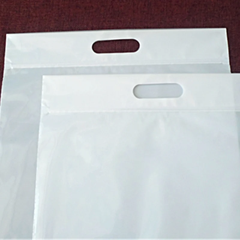 50pcs-  Repeatable Zipper PE plastic garment Packaging bags with handle for Underwear, socks, shirt, hat