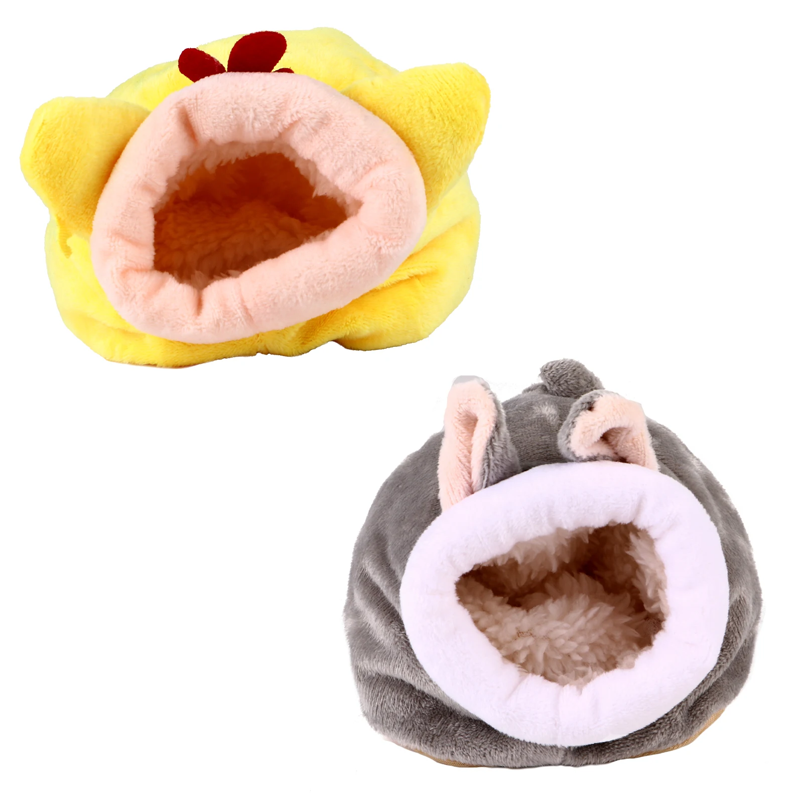 

2pcs Warm Pet Beds Small Animals Nest Soft Flannelette Material Machine Washable Fits Mice Chinchilla Gerbil Cozy Toys