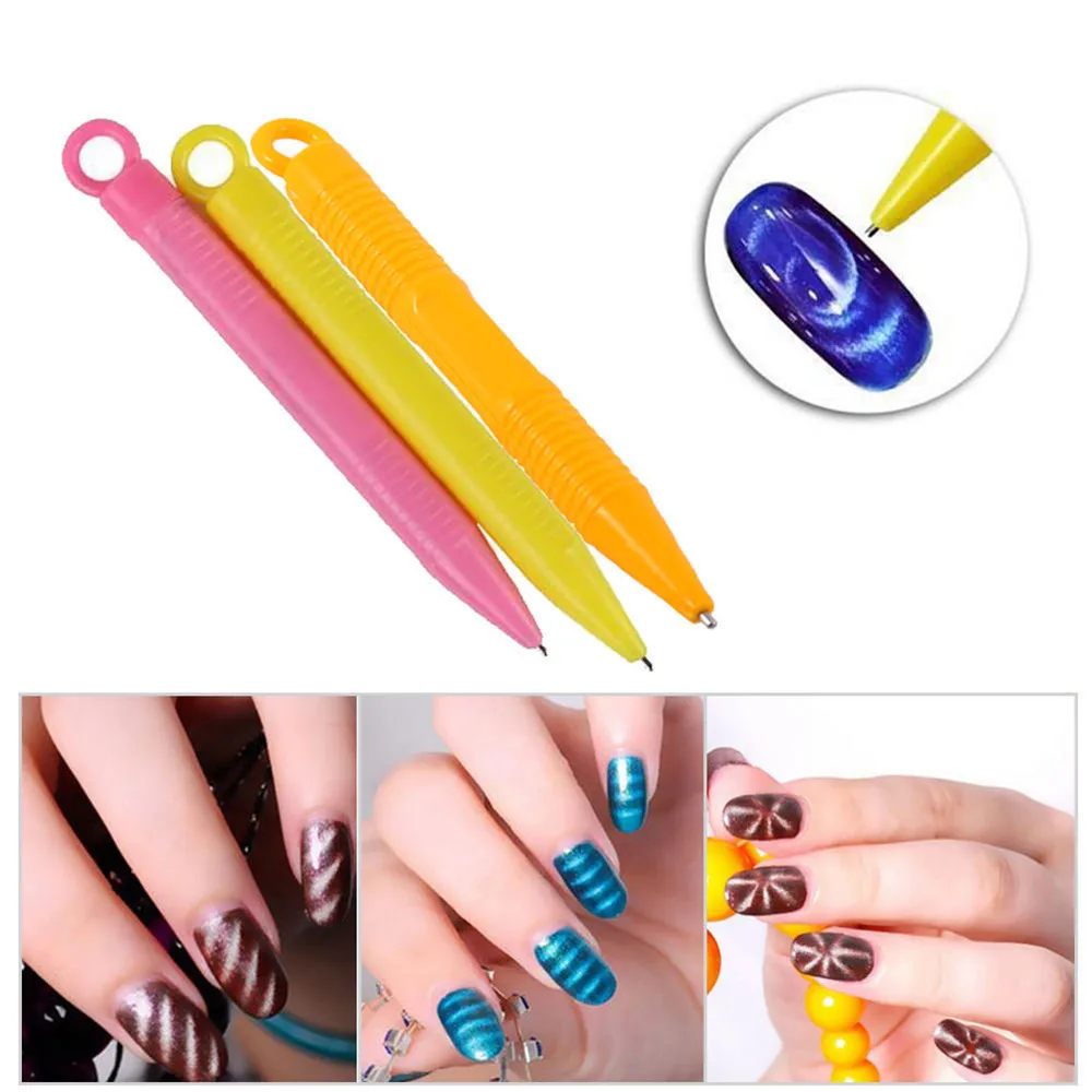 

Magnetic Drawing Pens Yellow Cat Eye Magnetic Nail Art Stick Strong Plate UV Gel Line Strip Nail Art Tool DIY Manicure Wholesale