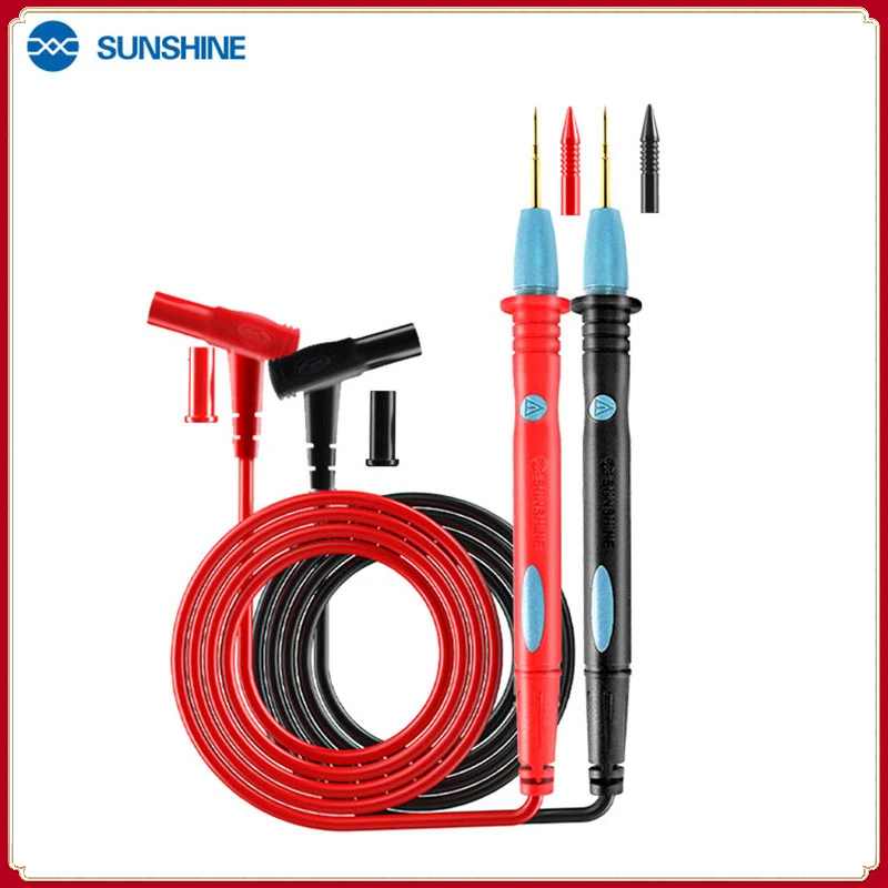 

SUNSHINE SS-024A Gold Needle Tip Probe Test Leads Pin Hot Universal Digital Multimeter Lead Probe Wire Pen Cable 1000V 20A