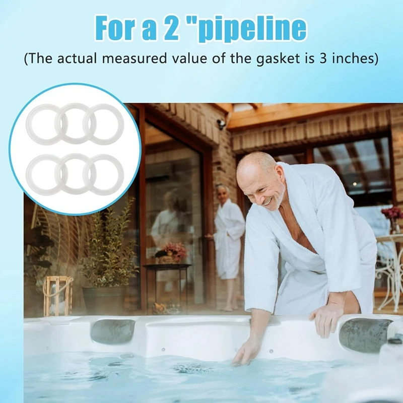 ABNO-711-4030B 2 Inch For Balboa Gecko Spa Hot Tub Heater Gasket For Standard 2 Inch Spa Heater Assemblies Unions Gasket