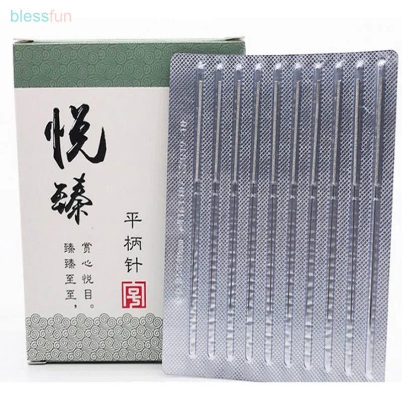 10box*100pcs/pack New Sterile Acupuncture Needle 1000 Hwato Flat Handle Needle Asepsis Disposable Aluminum Foil Packing