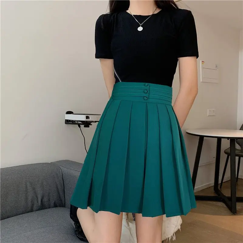 

Design sense high waisted pleated skirt 2024 summer new Korean version hip hugging A-line skirt and niche short skirt