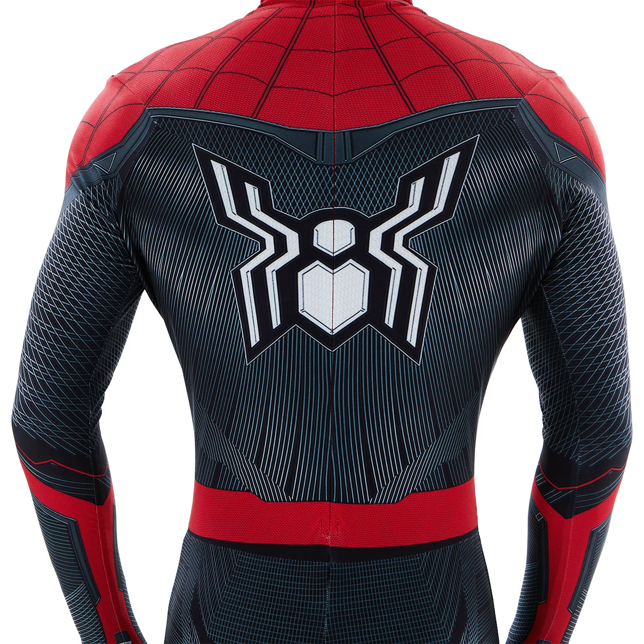 SpiderMan Cosplay Traje de Tom Holland, Traje De Aranha, Roupa De Super-Herói, Spandex Impresso Em 3D, Bodysuit De Halloween, Longe De Casa