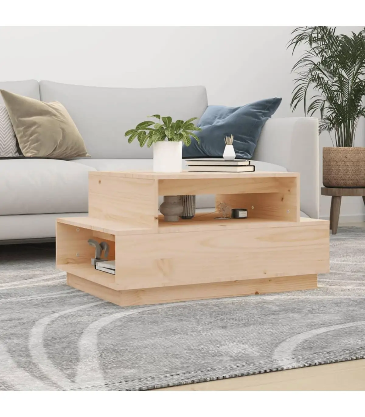 Pine solid wood coffee table 80x55x40,5 cm