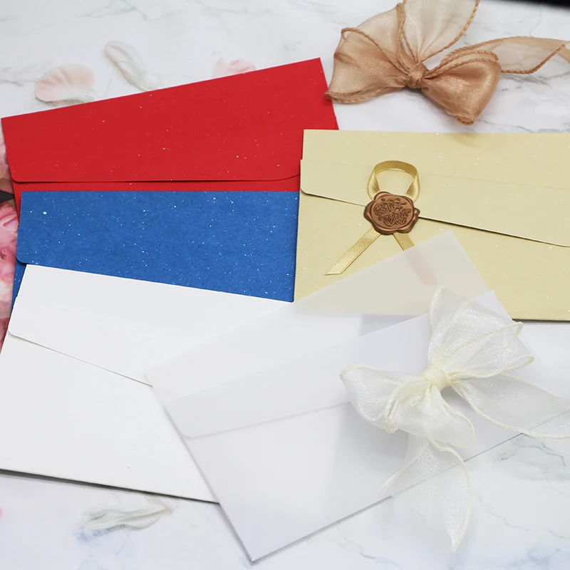 Sobres de papel de invitación de boda, Postales de negocios de lujo europeas, sobre de cielo estrellado para cartas, regalo de papelería, 10 unidades por lote