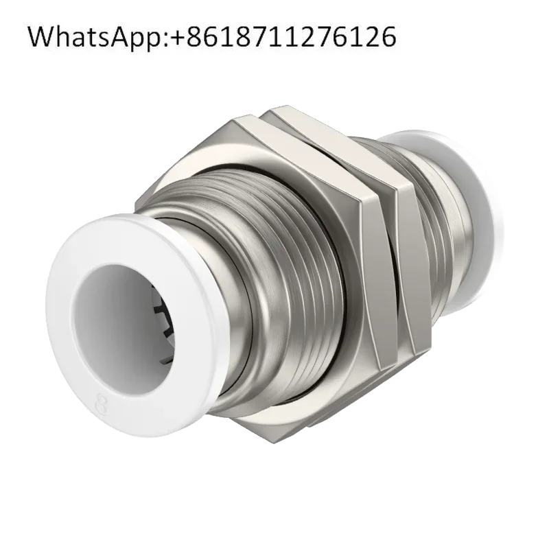 Quick connector baffle through PM 4 6 8 10 12 elbow PLM tracheal quick plug external thread connector