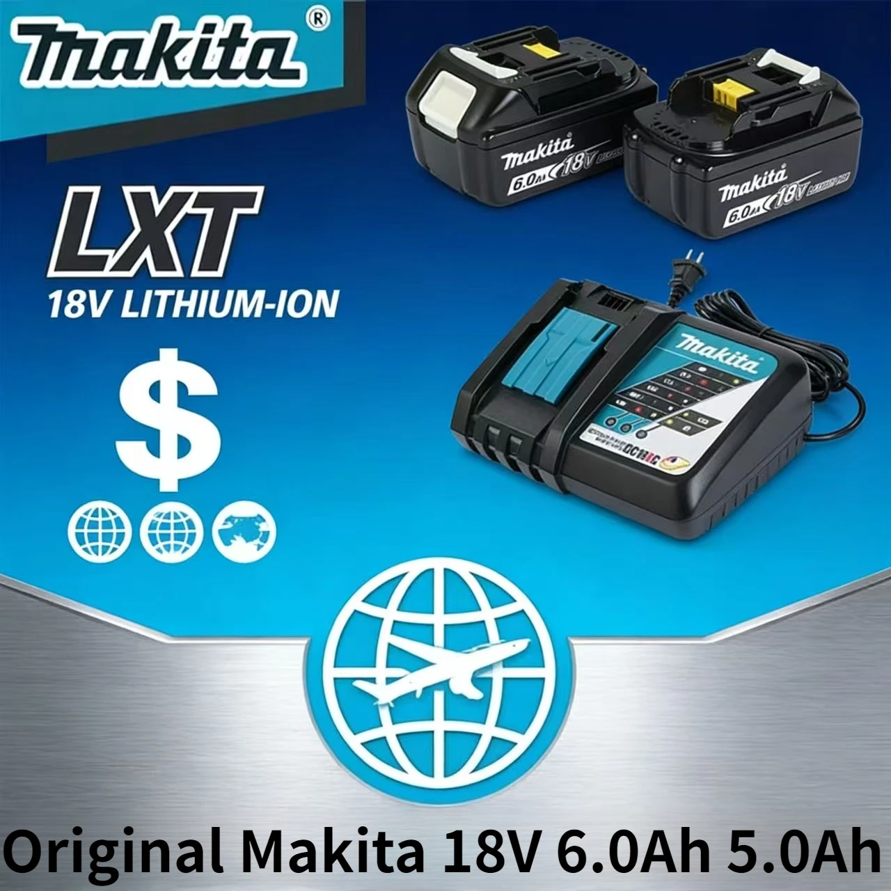 

Аккумулятор Makita 18 В 6,0 Ач 5,0 Ач BL1860B BL1840 BL1830B BL1850 BL1860 BL1815 Сменный литий-ионный аккумулятор 18 В Зарядное устройство Makita