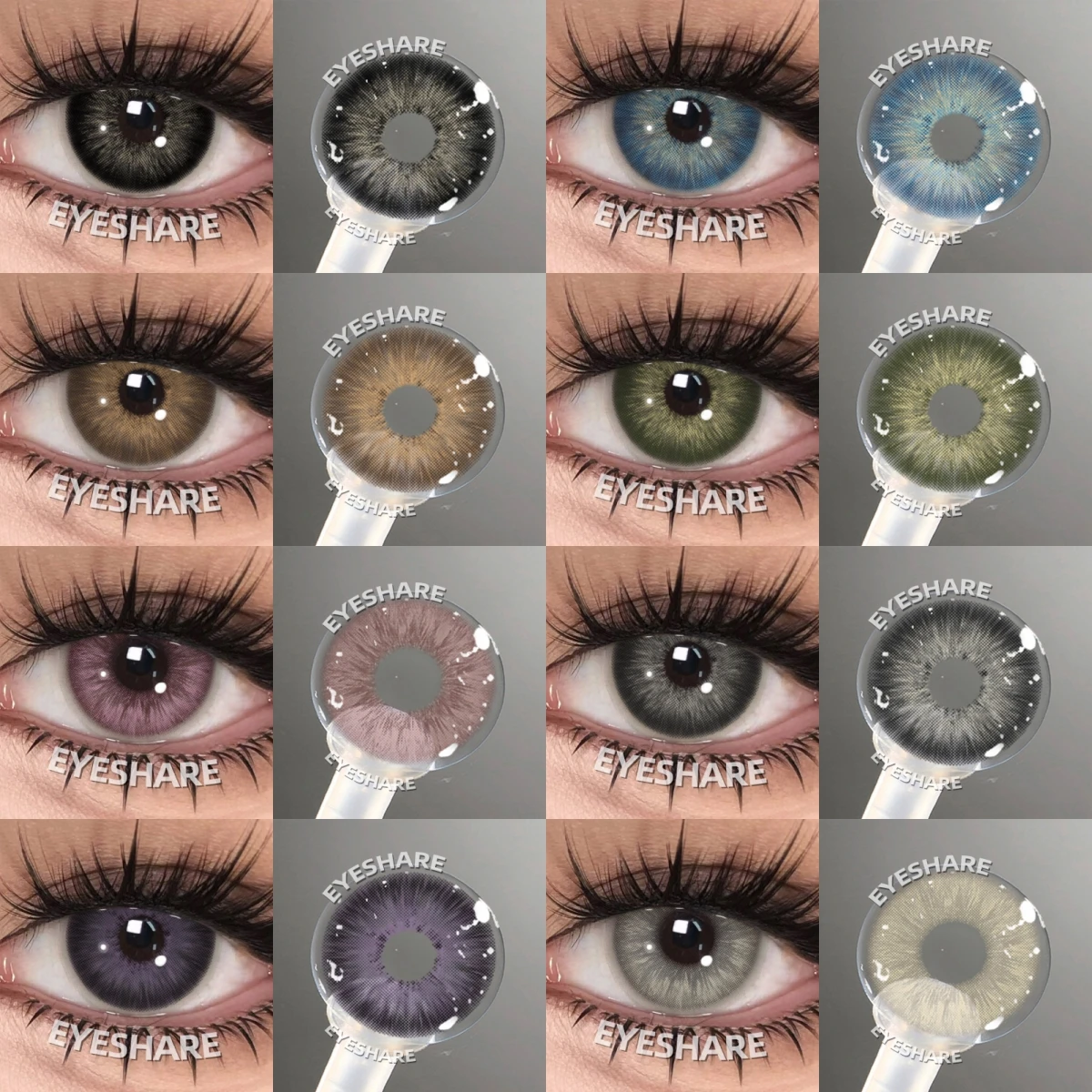 EYESHARE Farbige Kontaktlinsen für Augen, natürliche braune Kontaktlinsen mit blauen Augen, graue Pupillen, hochwertige grüne Kontakte, jährlich