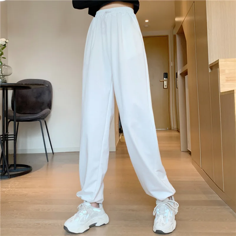 

High Waist Thin Straight Leg Sports Pants Women's Loose Summer New Style Drapey Slimming Wide Leg Pants Street Style Casual P...