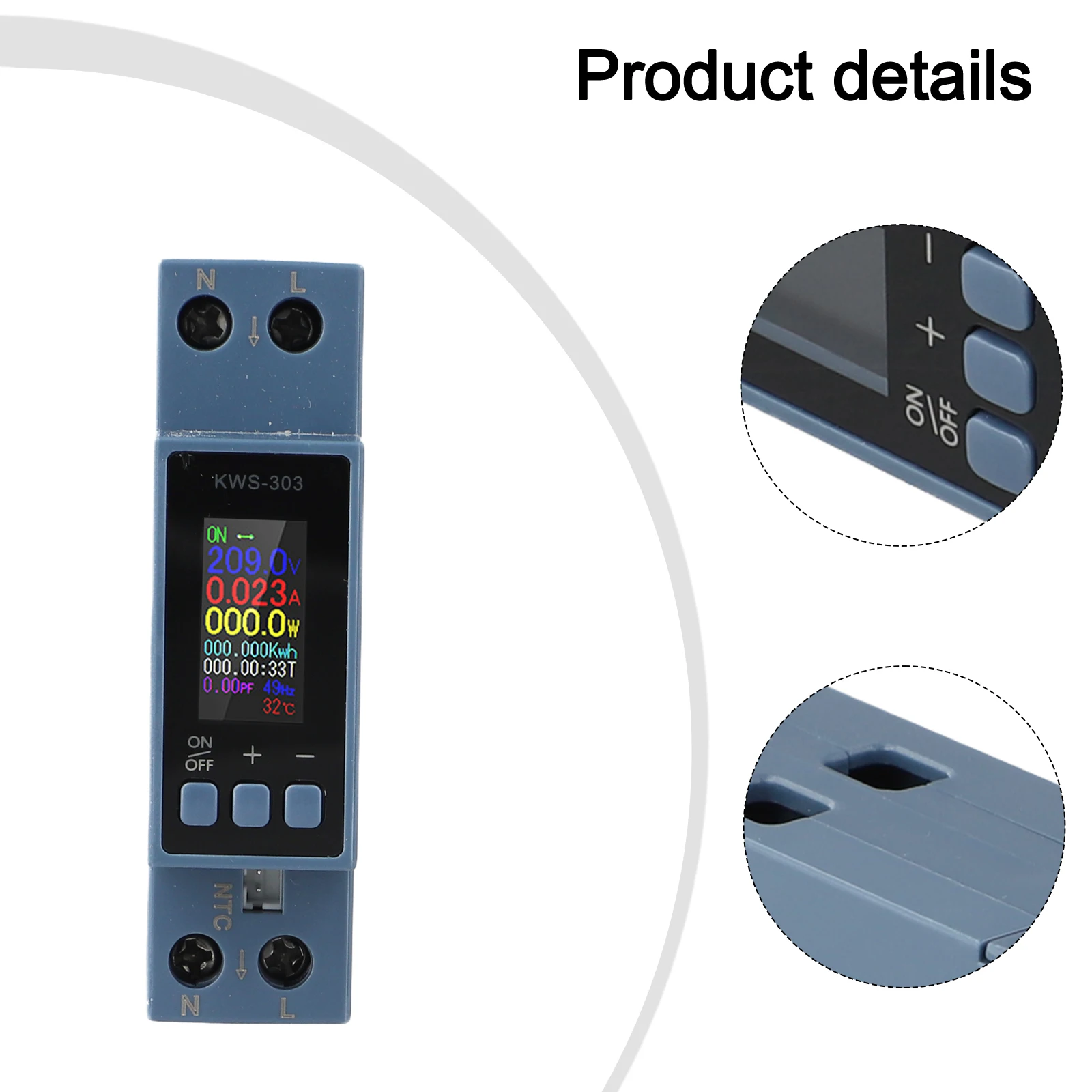 

KWS303 Energy Meter with Color Display Measures AC Voltage and Current for Residential and Light Commercial Use
