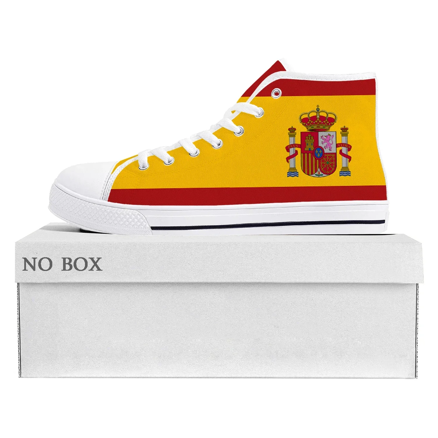 Spanish Flag High Top High Quality Sneakers Mens Womens Teenager Canvas Sneaker Spain Casual Couple Shoes Custom Shoe