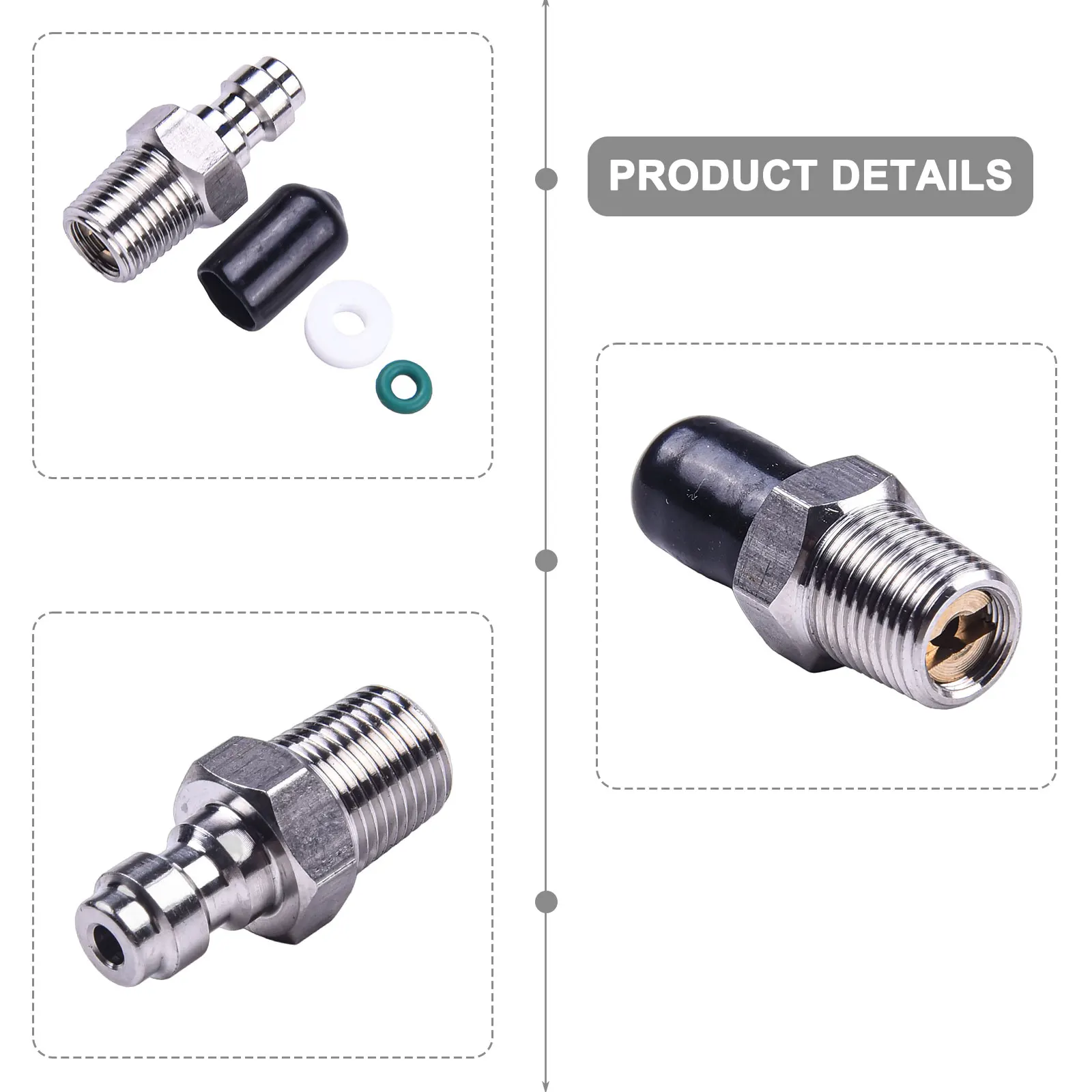 8mm Außengewinde Schnellverbindungsventil mit Ventil M10*1 1/8NPT 1/8BSPP mit Rückschlagventil Luftschlauchanschluss – Detail 7
