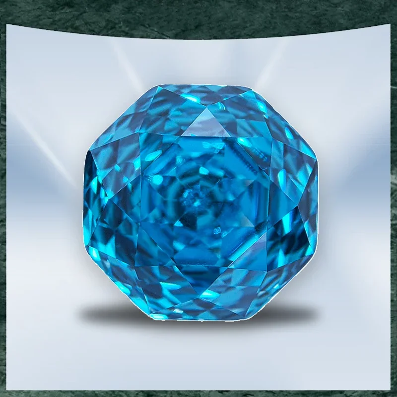 

Hot Sell Cubic Zirconia Special Rose Cut Sea Blue Color Gemstone Bead Wholesale and retail for Diy Advanced Jewelry Rings Earrin