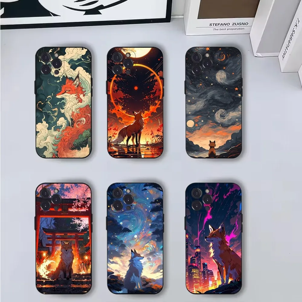 

Cute Cartoon Animal Fox Phone Case Phone Case For iPhone 16,15,14,13,12,11,Pro,X,XS,Max,XR,Plus,Mini Soft Black Cover