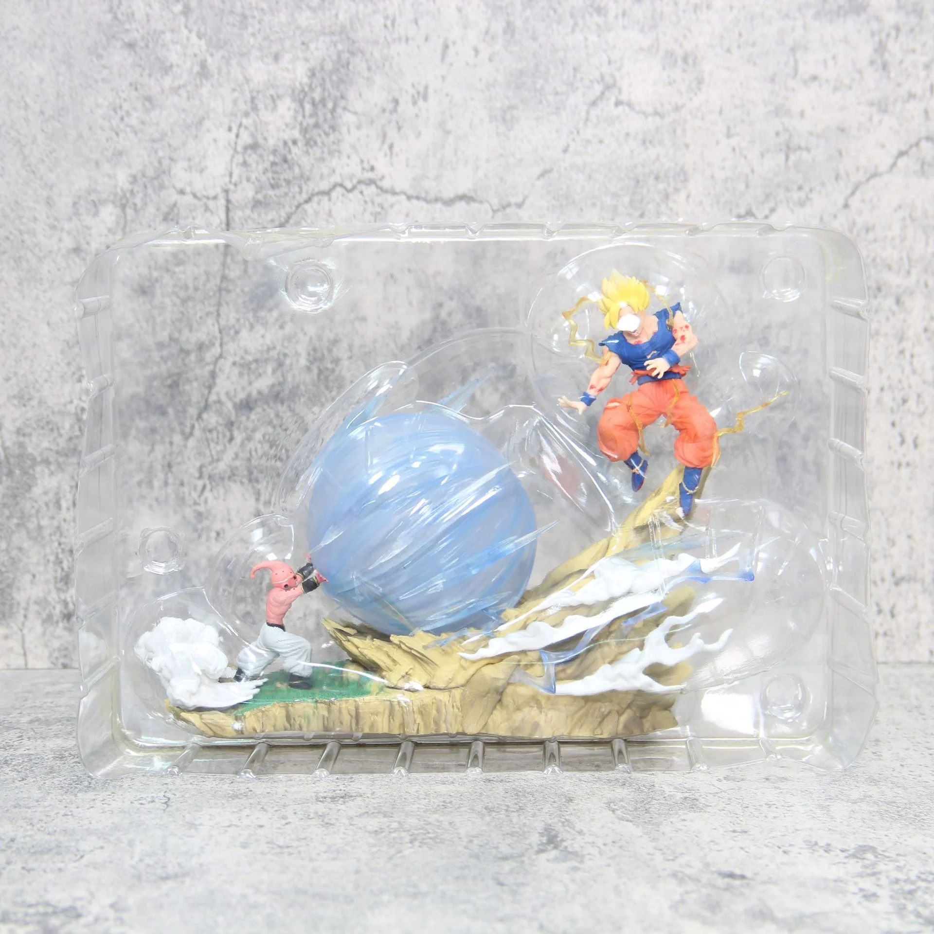 Dragon Ball Z Anime Figure, Son Goku Vs Buu, Battle Goku Figure, Gk Figurine Model, PVC Statue, Collecemballages Decoration Toys, 22cm