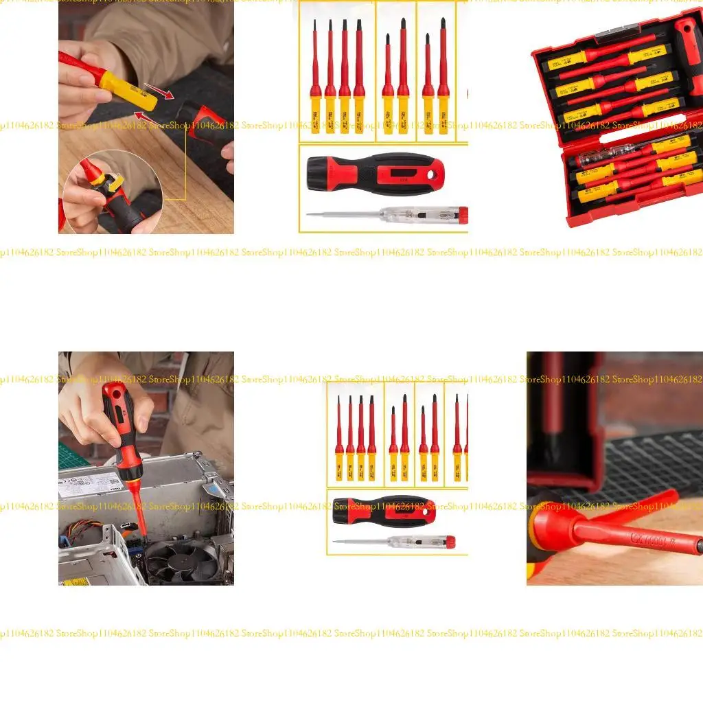

Q2Q4 Professional Electrician Tool 13 in 1 Insulated Screwdriver Set 1000V Double Layer Steel Voltages Tester Tool