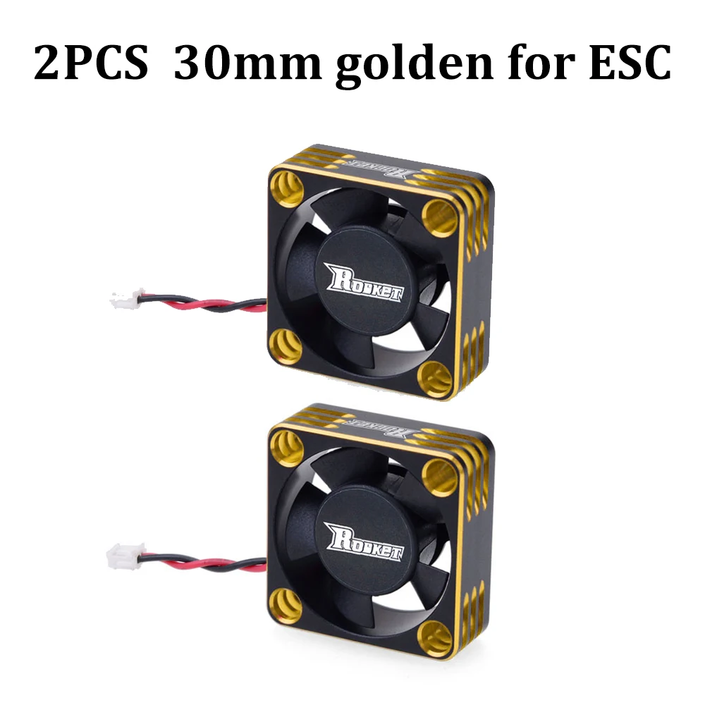 2 Stück SURPASS Rocket Kühlventilator 25mm 30mm 35mm 40mm 50mm Metall-Motorlüfter Wärmeableitungsventilatoren Abdeckung für 1/8 1/10 RC Auto Motor