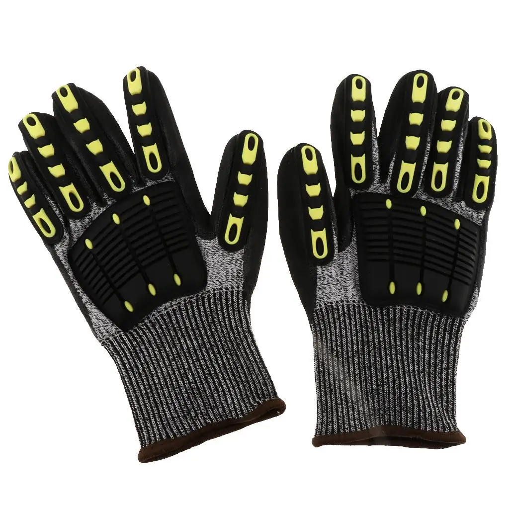 Work Safety Gloves HPPE Cut Proof PU Palm Impact Resistant Utility Gloves for Automobile Manufacturing