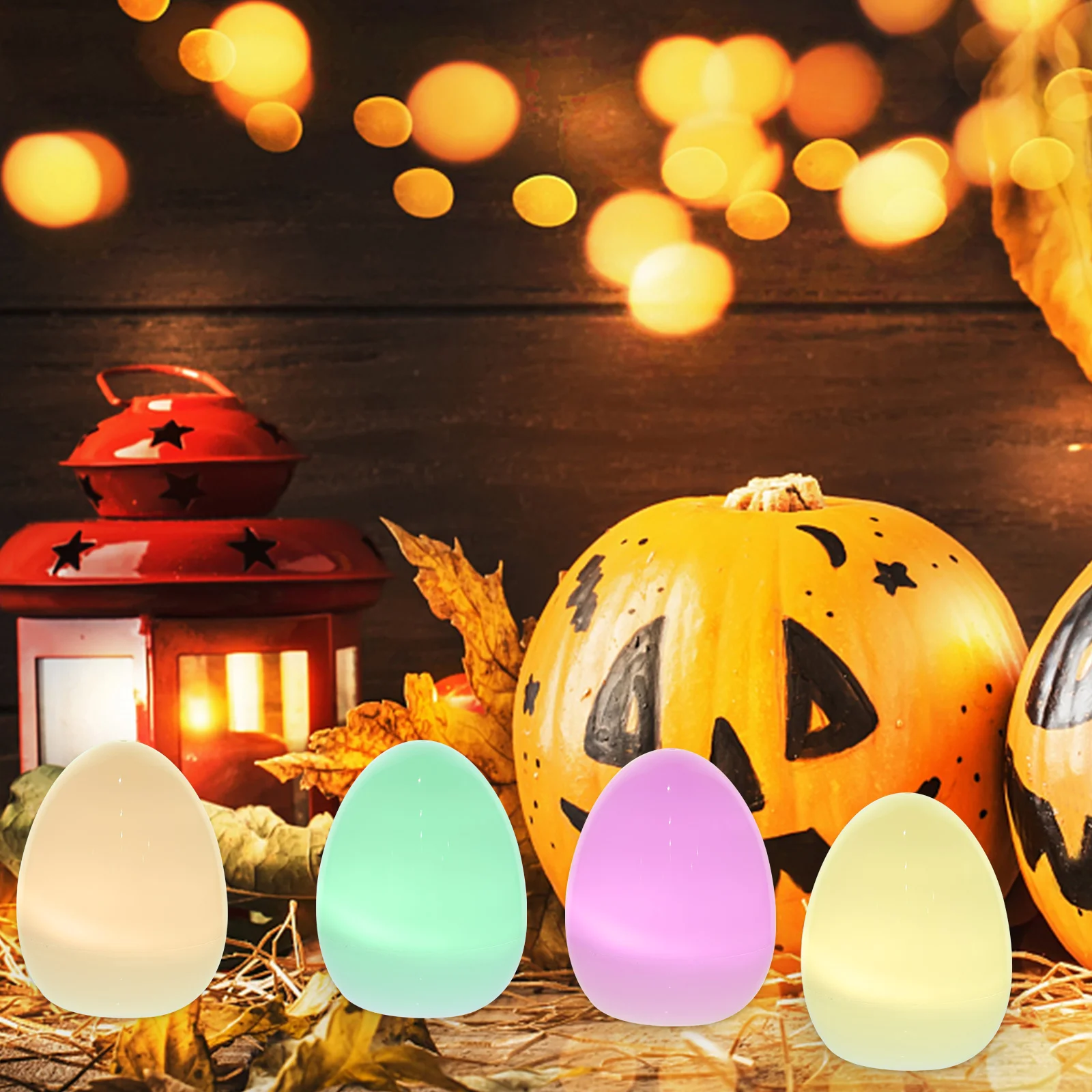 

12 Pcs Christmas Decoration Simulated Easter Egg Light Small Decorative Lights Halloween Led Plastic Eggs Lamp Night Colorful