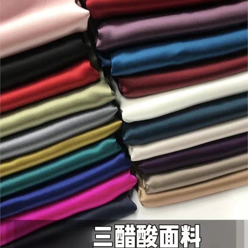 Triacetate fabric satin cheongsam dress garment silk