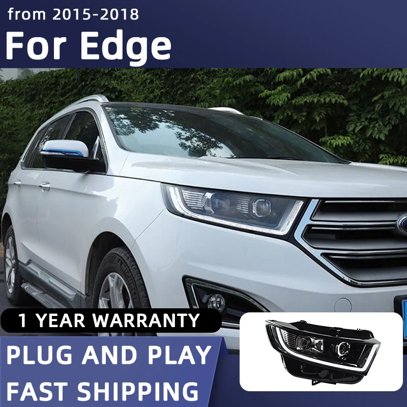 

Автомобильные фары для стайлинга Ford Edge, светодиодные фары 2015-2018, новые фары Edge, DRL, сигнальные линзы проектора, автомобильные аксессуары