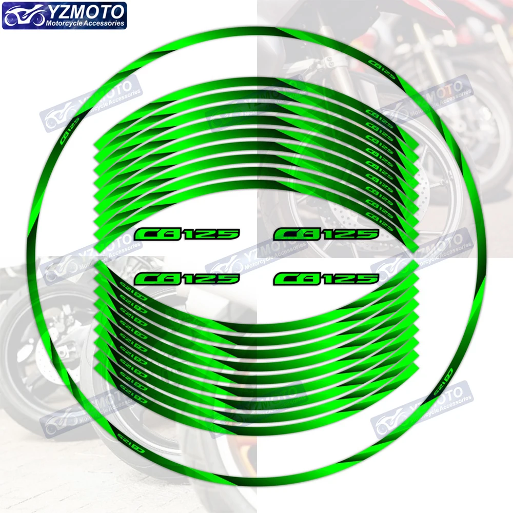 

Motorcycle Reflective 17 Inch Wheel Stickers Racing Rim Stripe Tape Hub Decal Motorbike Decorate Waterproof For Honda CB125