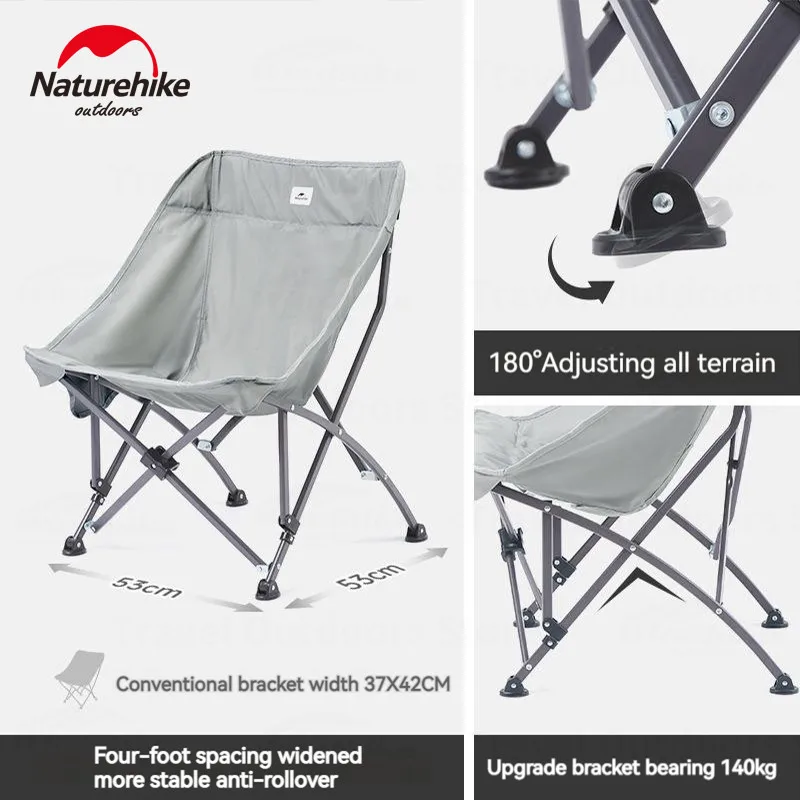 

Naturehike Folding Moon Chair Outdoor Fishing Seat Camping Travel Hiking Lightweight Stool Load Weight 140kg Portable 600D Chair