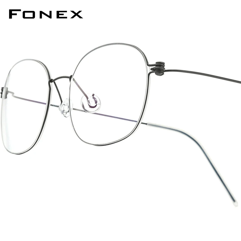 

FONEX Titanium Glasses Frame Men Brand Design Eyeglasses Frame Ultralight High Quality Denmark Morten Screwless Eyewear 7513