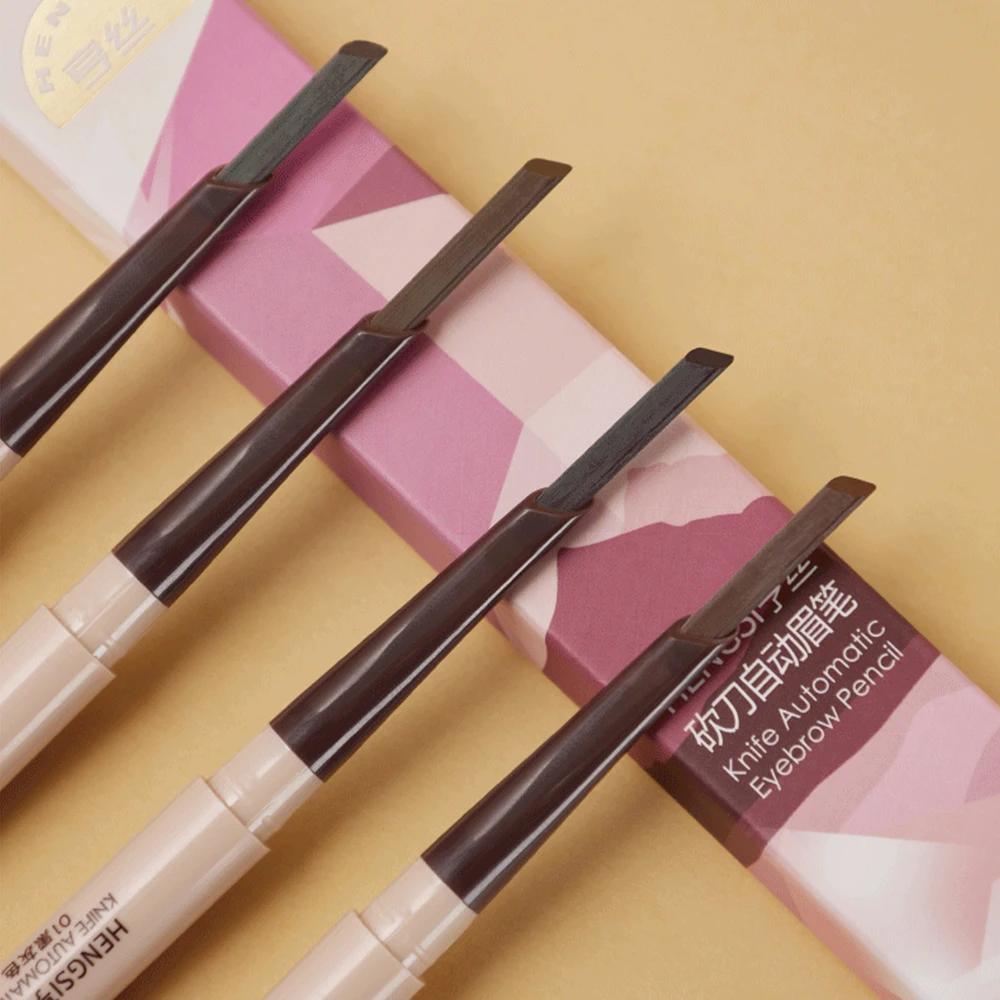 Colore automatico per temperamatite per sopracciglia Tre sopracciglia dimensionale a doppia estremità impermeabile e a prova di sbavature