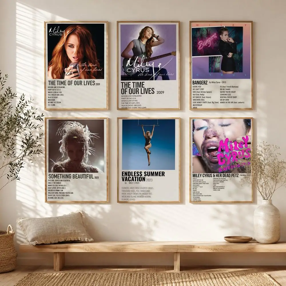 Rock Pop Singer M-Miley Cyrus Poster All-match HD Waterproof Self-Adhesive Wall Art Sticker For Home Bedroom