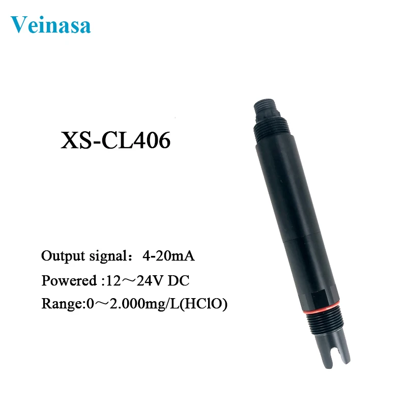 Veinasa XS-CL406-4-20mA 0~2.000 mg/L(HClO) Chlorine Analyzer TConstant voltage method Water Quality