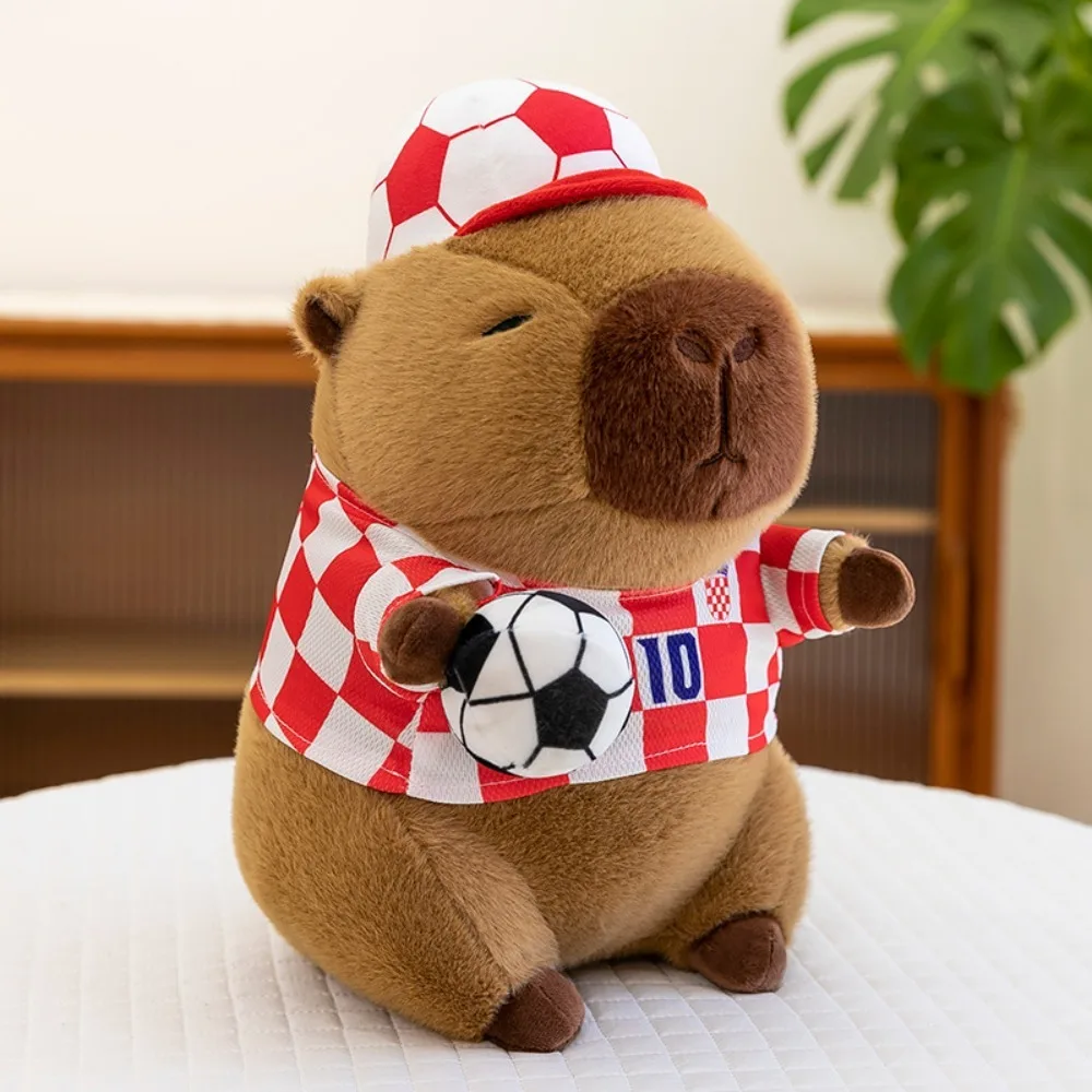 

Sport Football Capybara Doll Fluffy Collection Football Capybara Plush Toy Cute Soft Capybara Fluffty Doll Home Decor