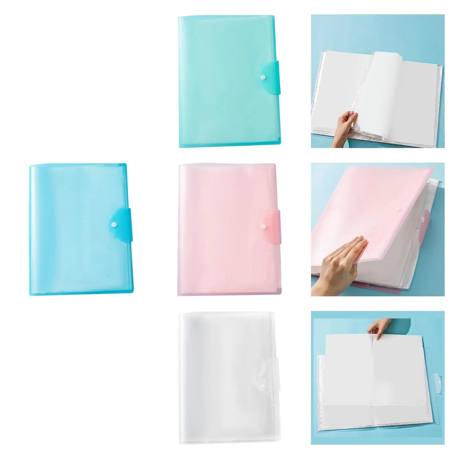 File Folder Gifts Double Sided High Transparency with Label Folding Large Capacity for Home Classroom School Plots Charts Office