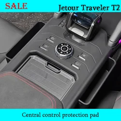 Fit for JETOUR Traveler T2 2023-2024Car Central Control Silicone Storage Box Wireless Charging Protection Pad Car Interior Parts
