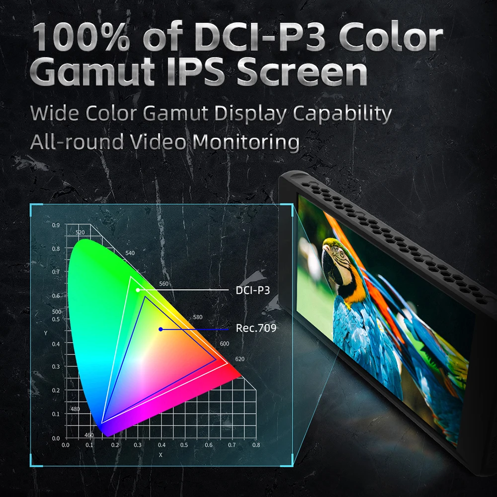 포트키스 PT6 5.2인치 모니터 터치스크린 3D LUT 600니트 1080P 4K 디스플레이 필드 모니터 라이브 스트리밍용