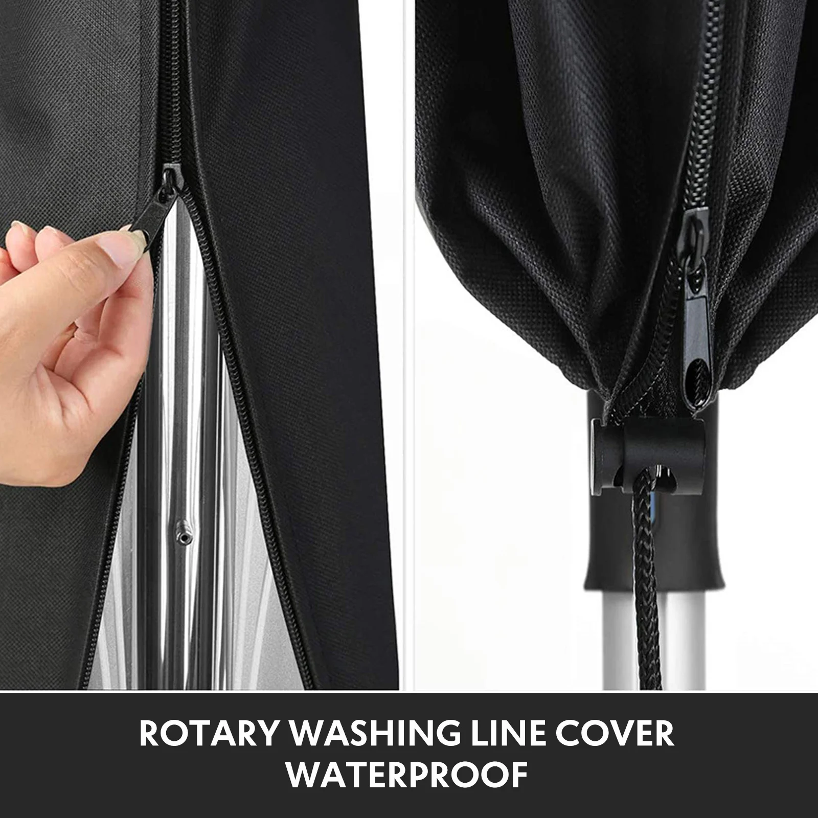 Outdoor Garden Rotary Dryer Washing Line Cover Drying Rack Cover Waterproof 210D Oxford Fabric Windproof Anti-UV Universal Cover