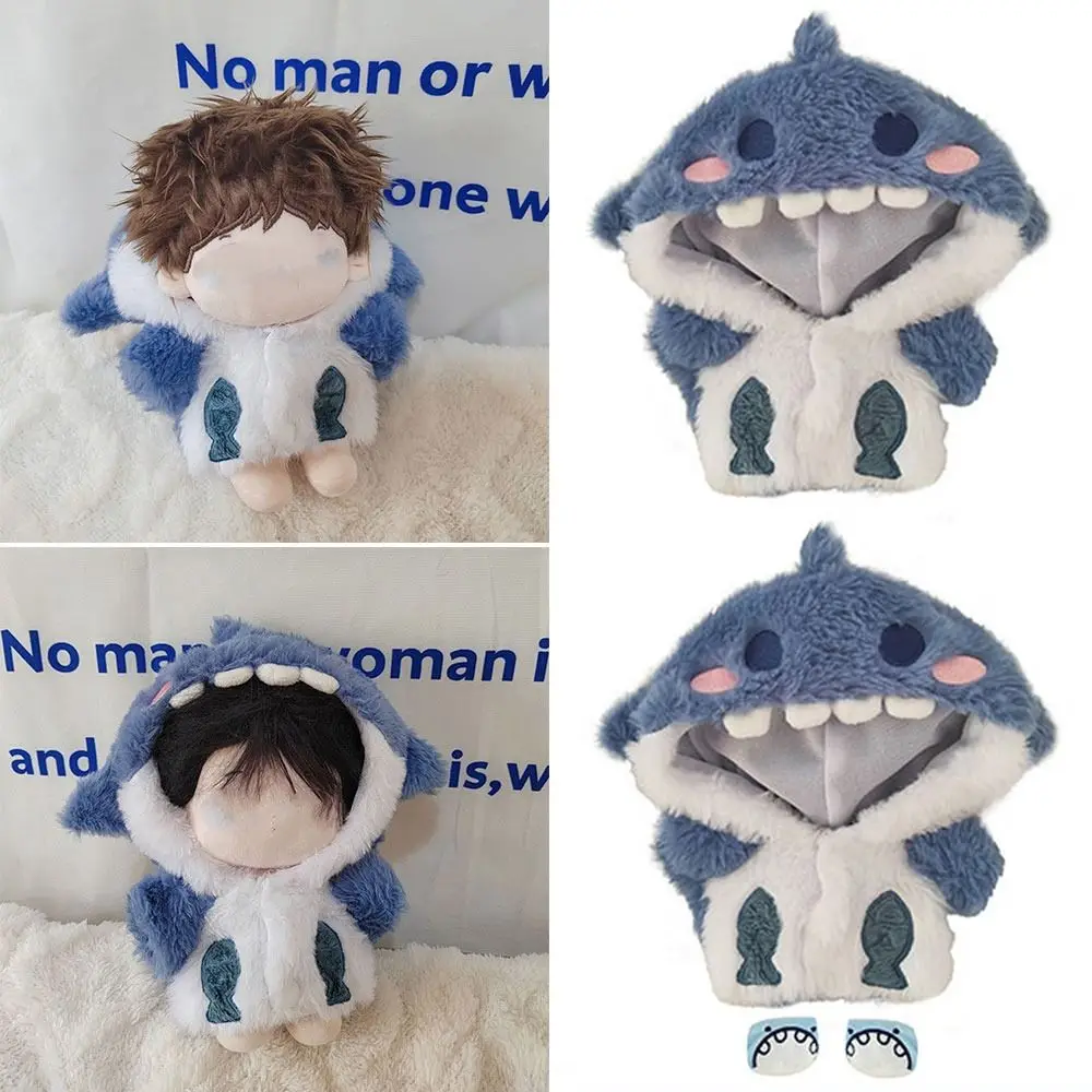 Playing House Changing Dressing Game Lovely Outfit Cartoon Animal Coat Shark Hoodies 20cm Doll Clothes Cotton Stuffed Dolls