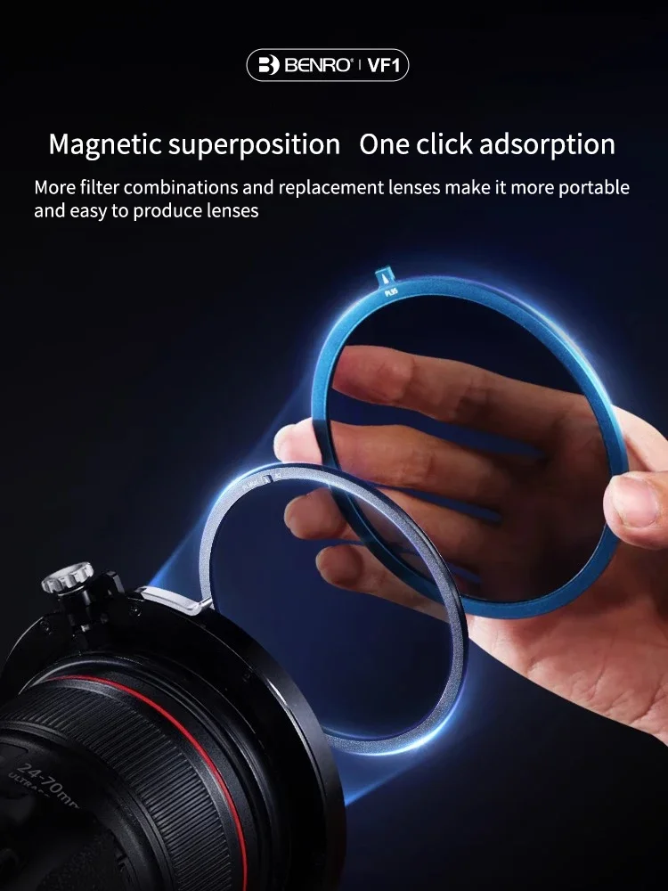 

Benro VF1 VF1A Magnetic Suction Adjustable ND/CPL Filter 67-82mm Len Dimming Black Quick Installation And DisassemblyPhotography