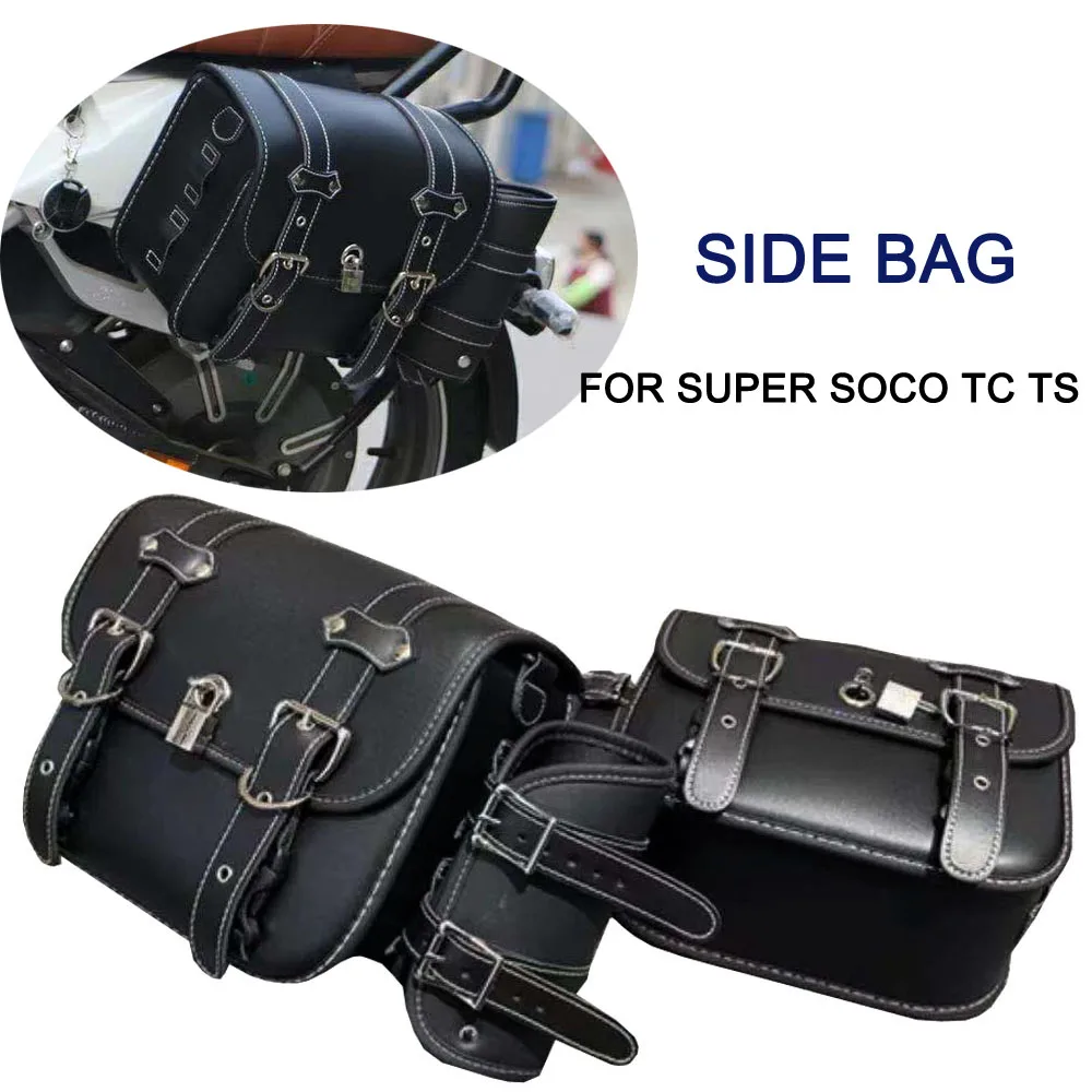 

For Super SOCO TC TS Side Bag Scooter Storage Saddle Bags Retro Satchel Modified