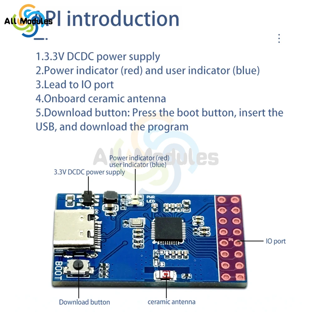 BL616 Development Board RISCV Core WIFI6 BT IoT Development Board Module Type-C