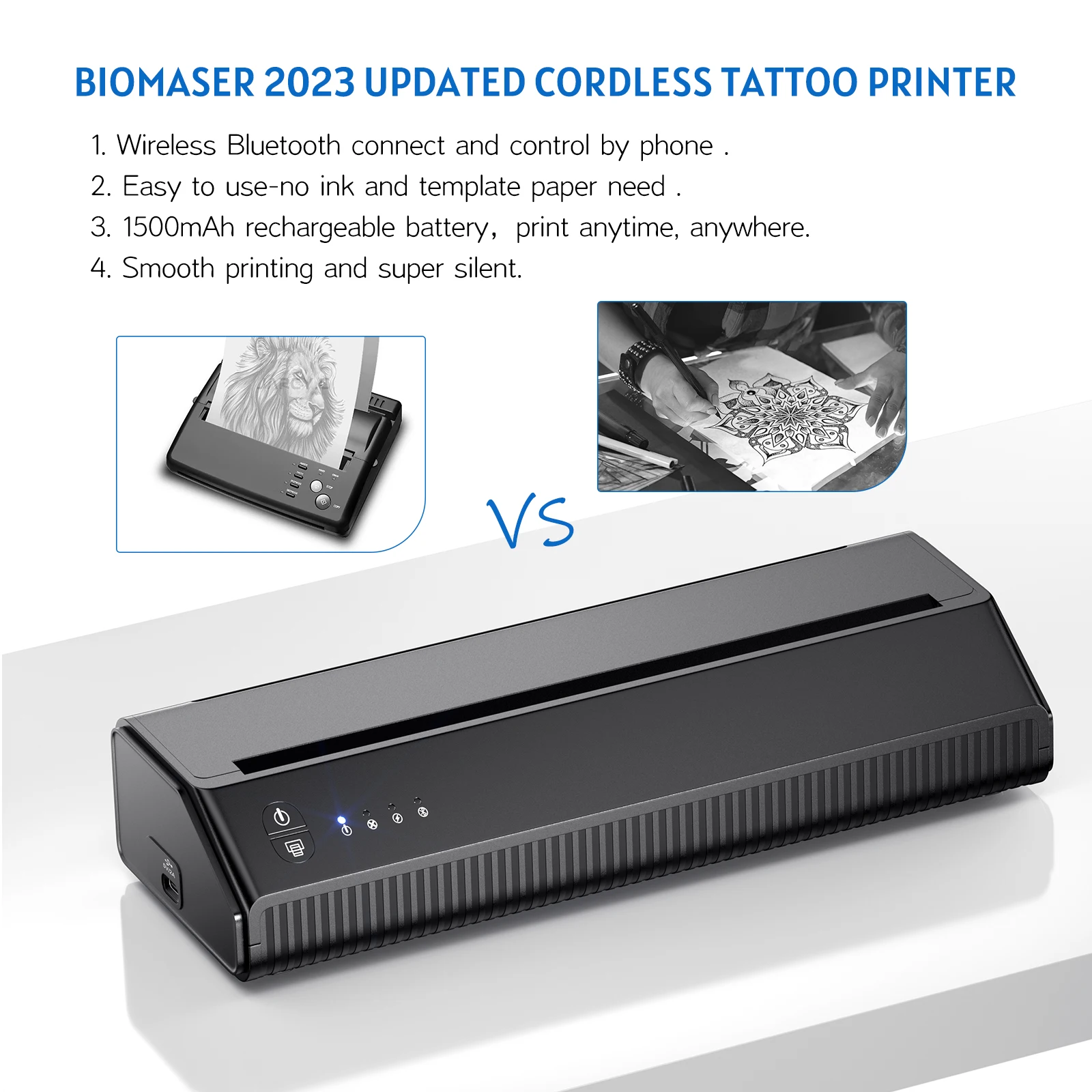 WIFI Tattoo Transfer Machine Wireless Portable Tattoo Template Machine Thermal Tattoo Printer Bluetooth Tattoo Stencil Transfer