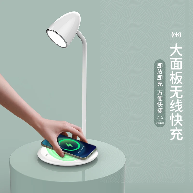 2 In 1 Fast Charging Station Night Light Dimmer Lamp Shade Atmosphere Wireless Charger for IPhone12/13/14 Samsung Xiaomi Huawei