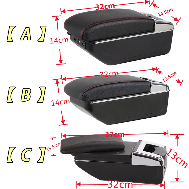 For Ford Focus MK3 Armrest Box  For Ford Focus 3 Car Armrest box storage box with Usb and cup holder Car Accessories