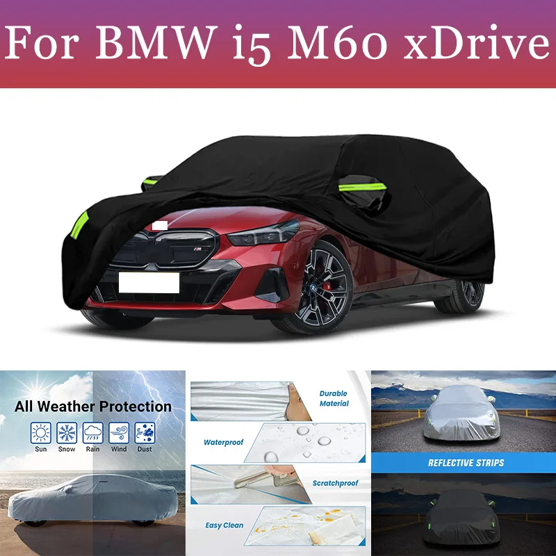 

Для BMW i5 M60 xDrive внешний автомобильный чехол для улицы, полный автомобильный чехол, снежный чехол, солнцезащитный козырек, водонепроницаемые пылезащитные аксессуары